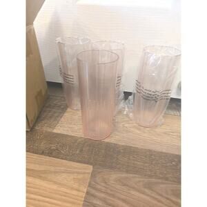 13052 4 pack-Hearth And Hand Embossed Textured Plastic Tumbler , Coral 16.6 oz